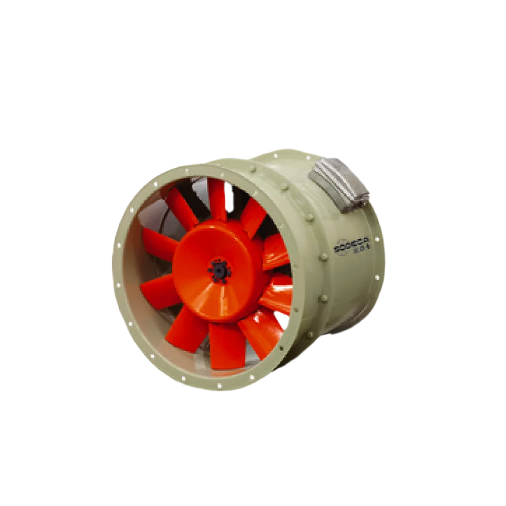 High pressure tubular axial extract fans